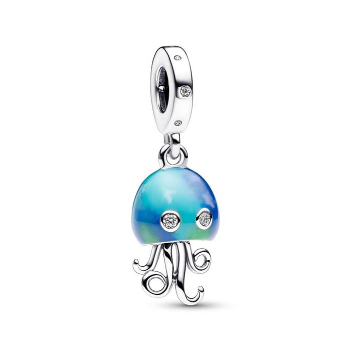 Colour changing charm pendant jellyfish in 925 sterling silver