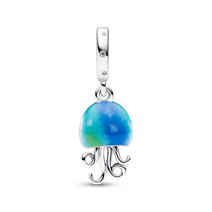 Colour changing charm pendant jellyfish in 925 sterling silver
