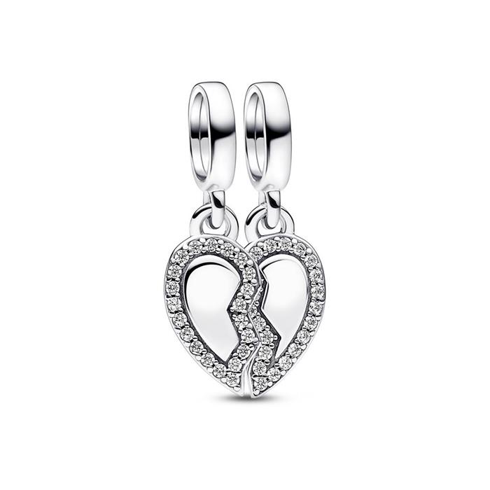 Friendship pendant in 925 sterling silver, zirconia, divisible