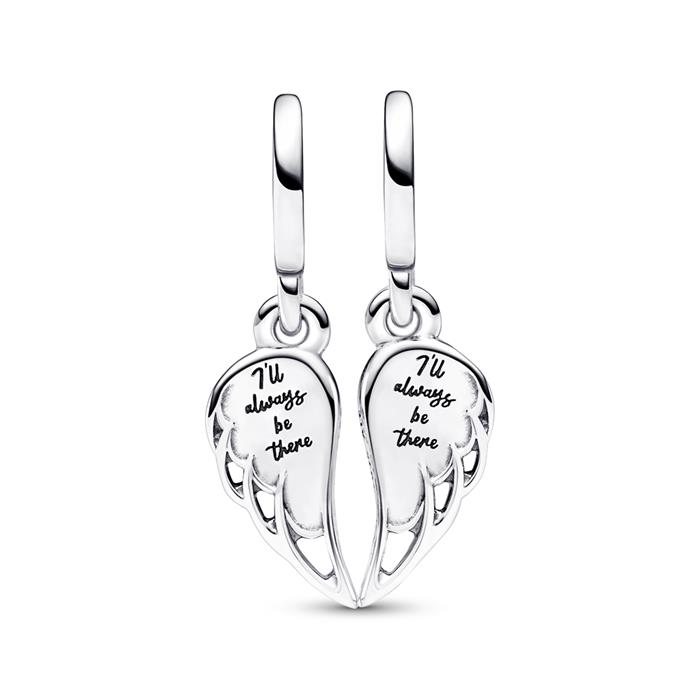 Divisible moments angel wings charm, 925 sterling silver