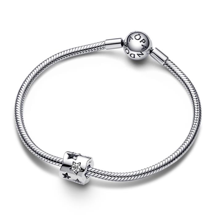 Moments charm in 925 sterling silver with star cut-outs