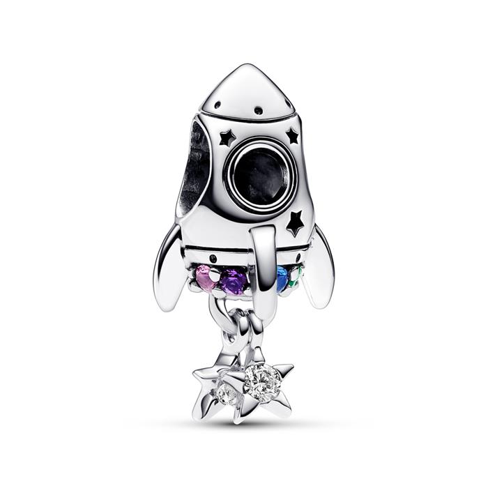 Rocket charm moments in 925 sterling silver with cubic zirconia