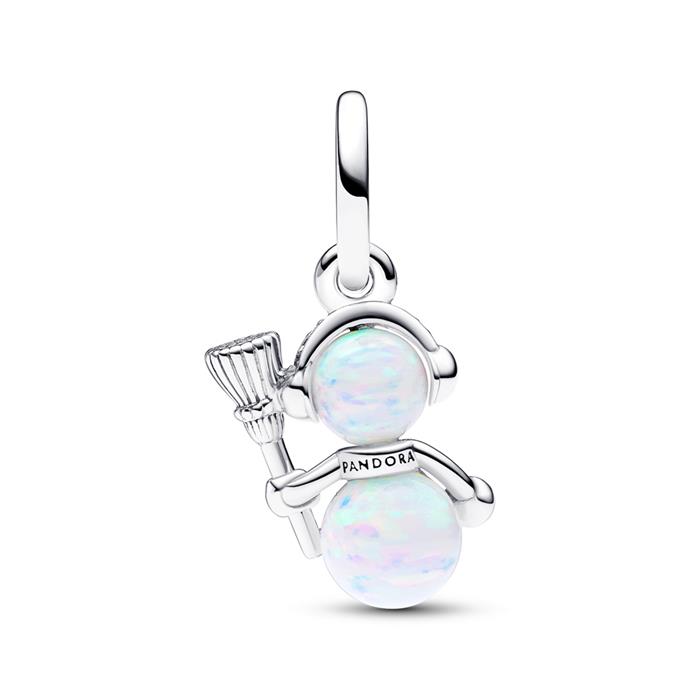 Snowman charm pendant moments, 925 sterling silver, synth. opal