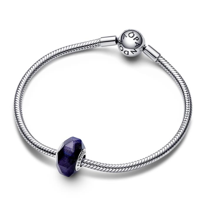 Moments charm in sterling silver with glass, purple