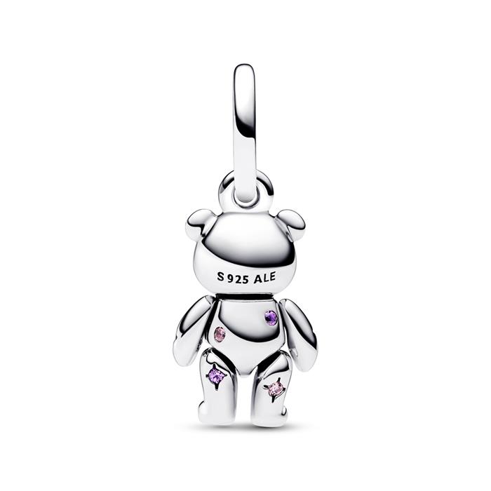 Beweegbare teddybeer hanger moments in 925 sterling zilver