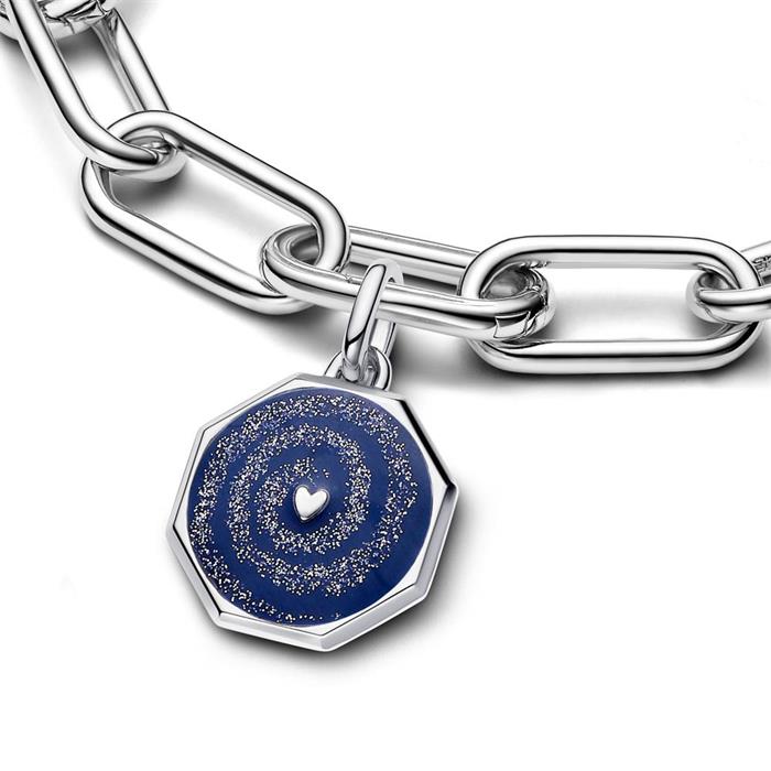 Galaxy heart locket in 925 sterling silver, enamel