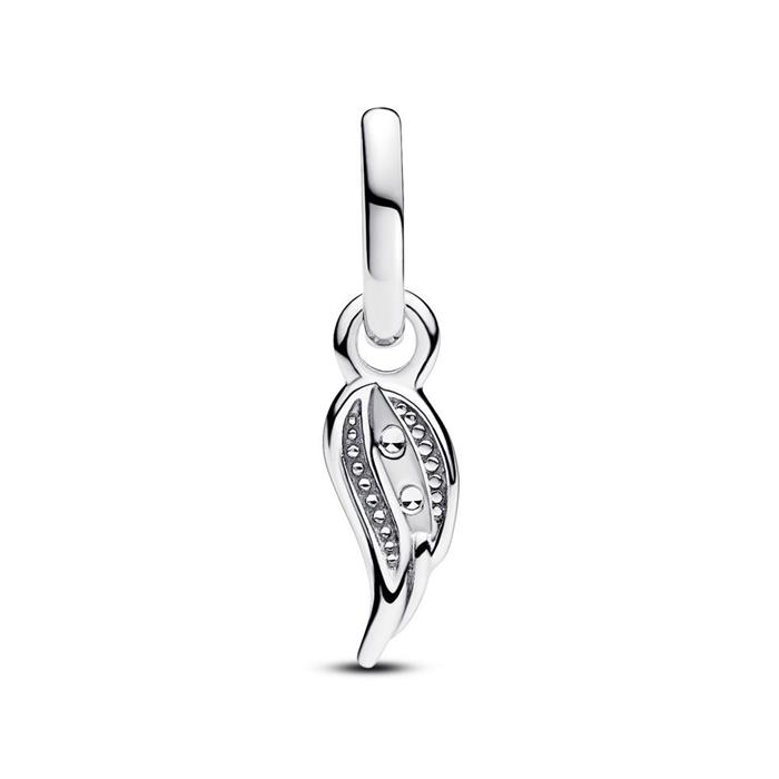 Mini charm pendant angel wings in sterling silver