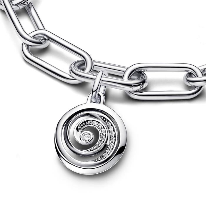 Mini charm pendant gratitude spiral in 925 sterling silver