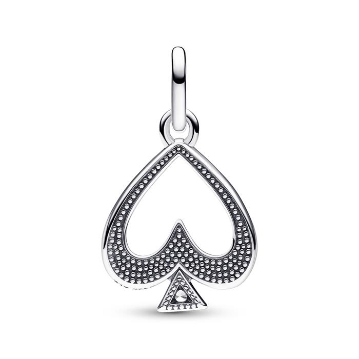 ME Medallion Charm Spades in sterling silver, zirconia