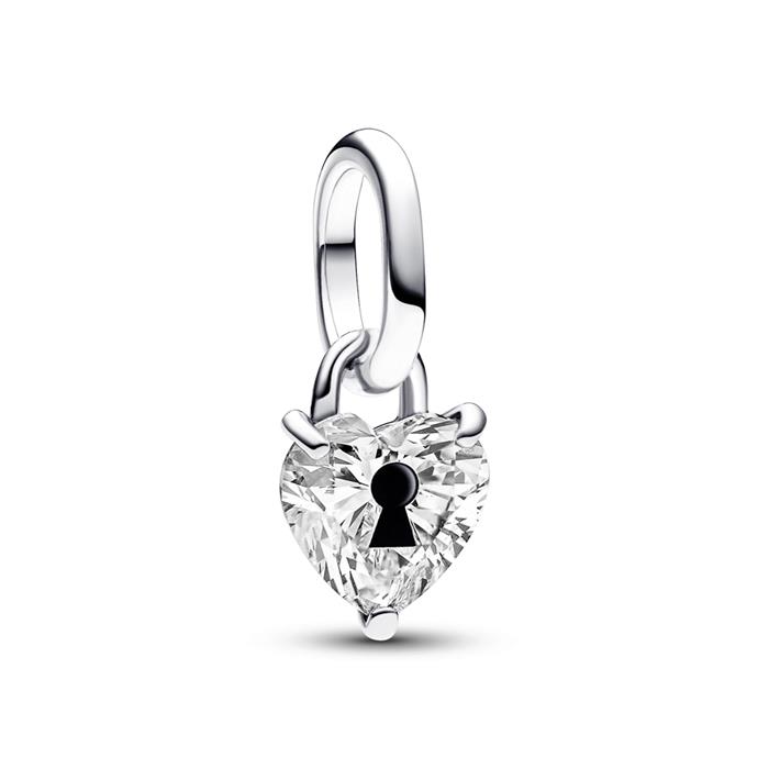 Colgante mini llave corazón, plata 925