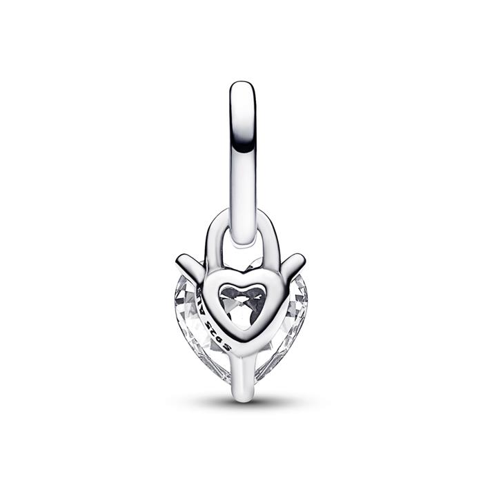 Mini charm pendant keyhole heart, 925 Sterling silver