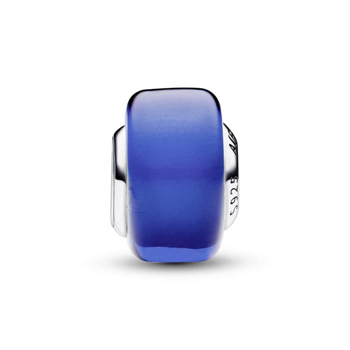 Mini Charm aus blauem Murano-Glas und 925er Silber