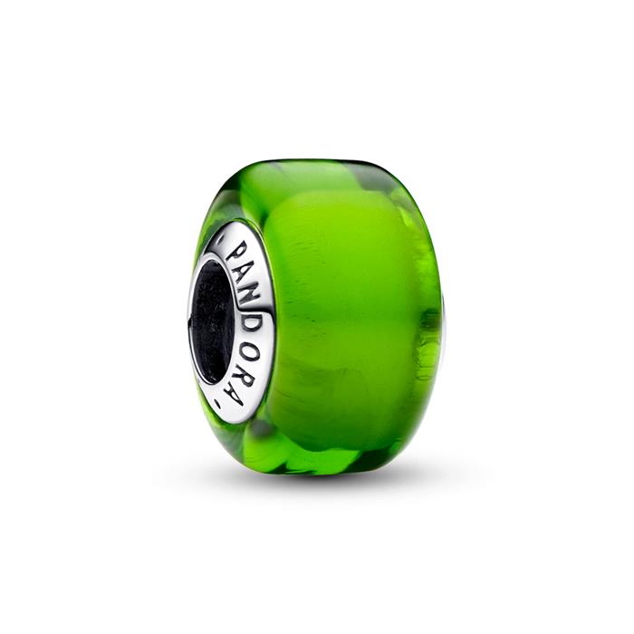 Mini Charm aus grünem Murano-Glas und Sterlingsilber