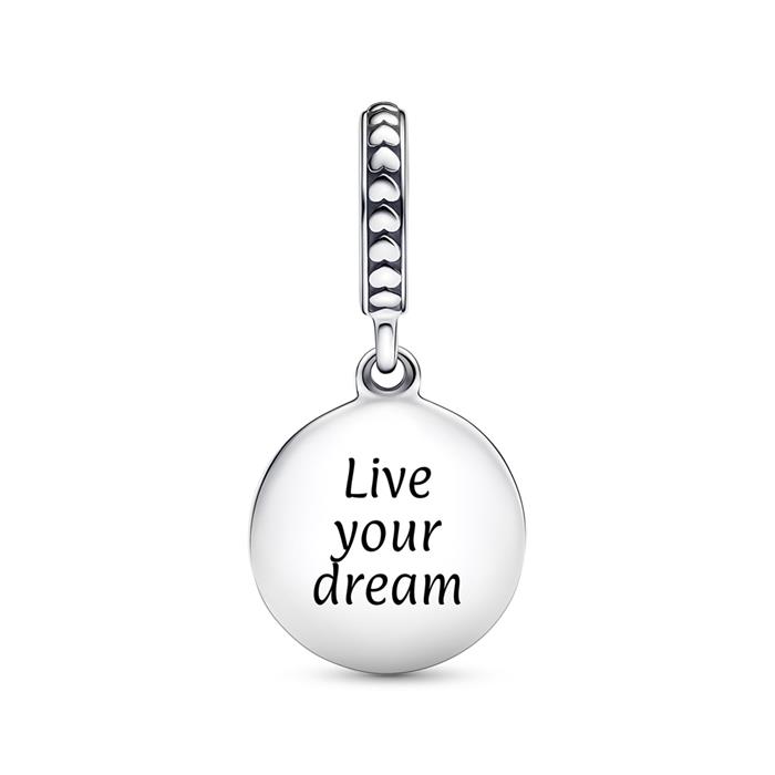 Dangle charm in sterling silver, engravable