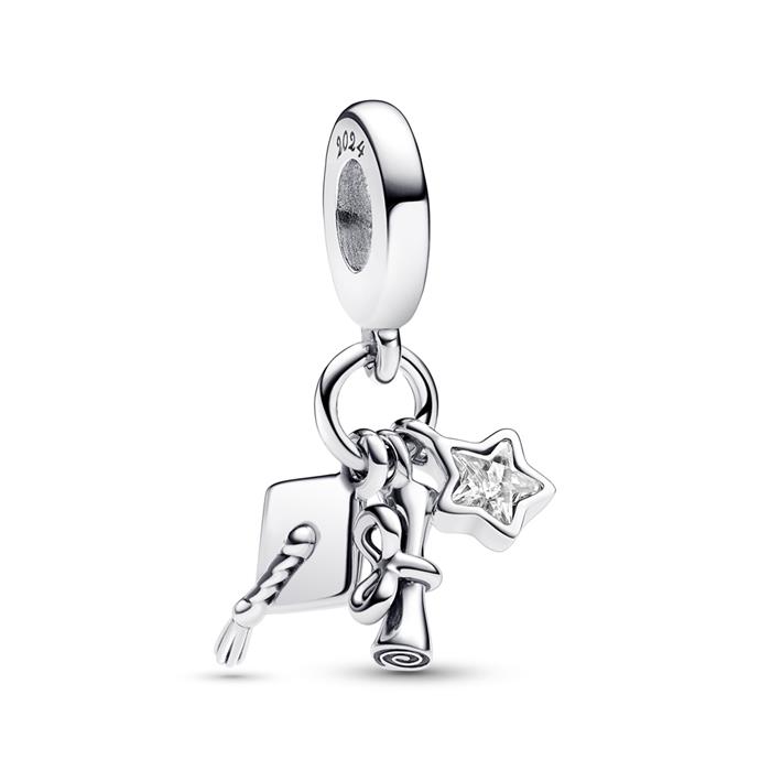 Dangle charm end in sterling silver