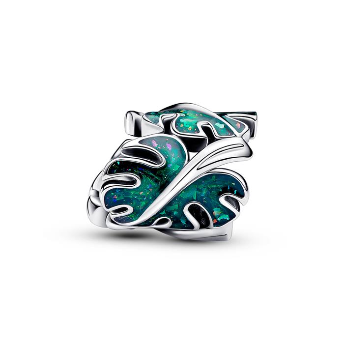 Monstera leaf slide charm in 925 Sterling silver, Moments