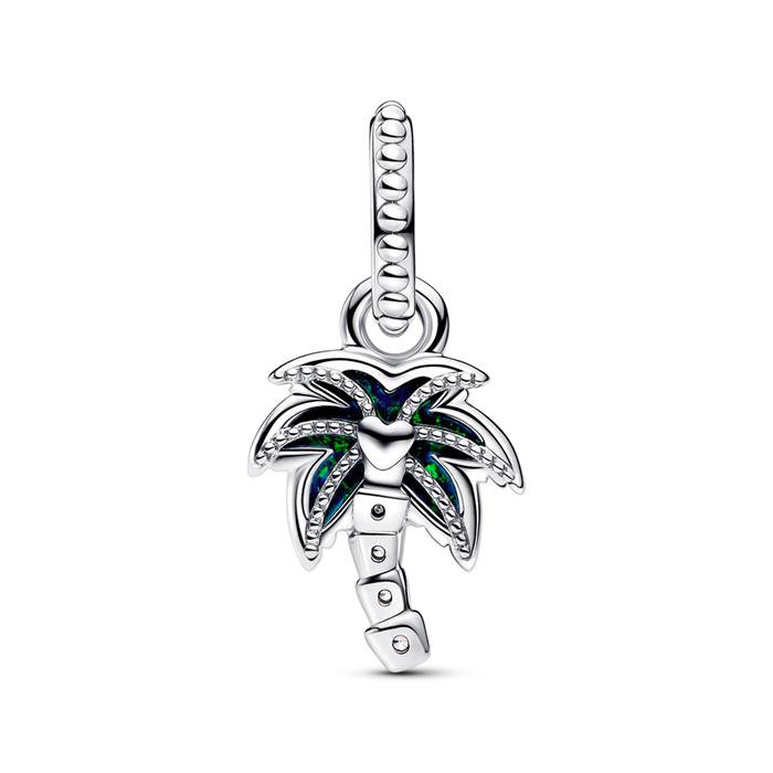 Moments charm pendant palm tree, sterling silver, green