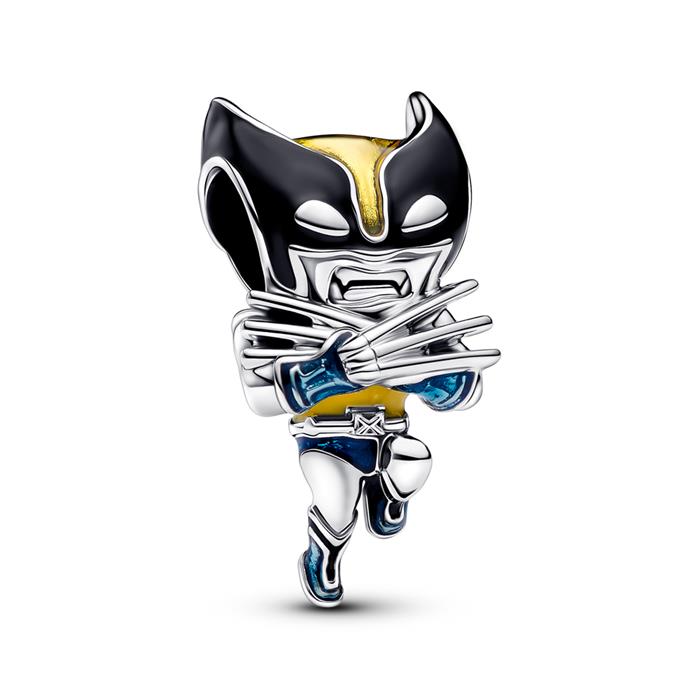 Marvel slide charm Wolverine, sterling silver, enamel