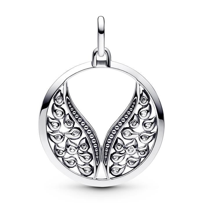 ME Wings locket charm in 925 Sterling silver, zirconia