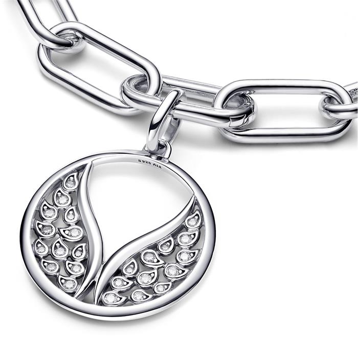 ME Vleugels medaillon charm in 925 Sterling zilver, zirkonia