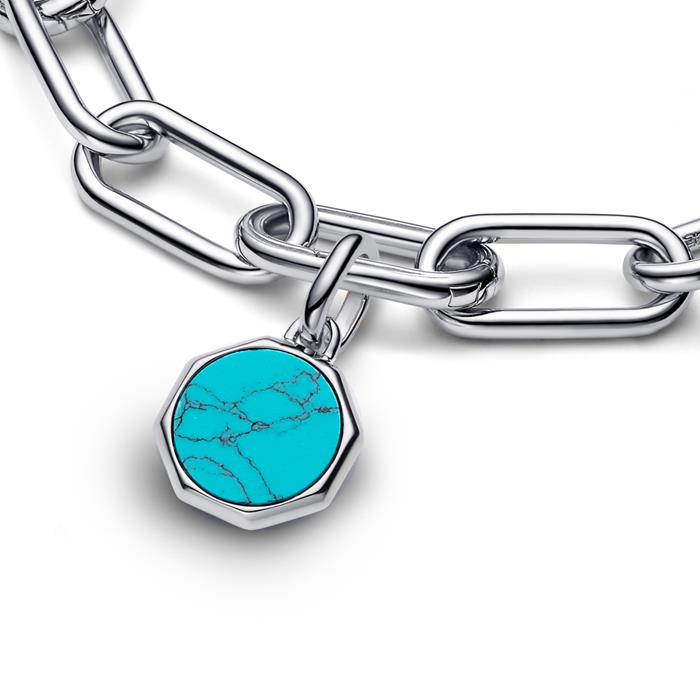 ME mini locket, 925 silver, engravable, turquoise