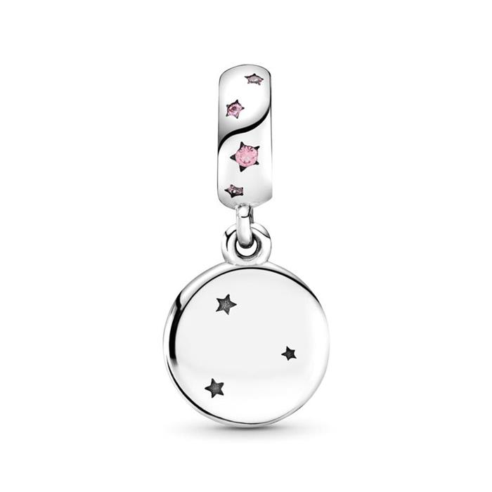 925er Silber Charm Forever Sisters mit rosa Zirkonia