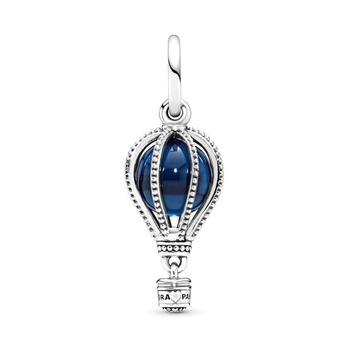 925 silver pendant blue hot air balloon
