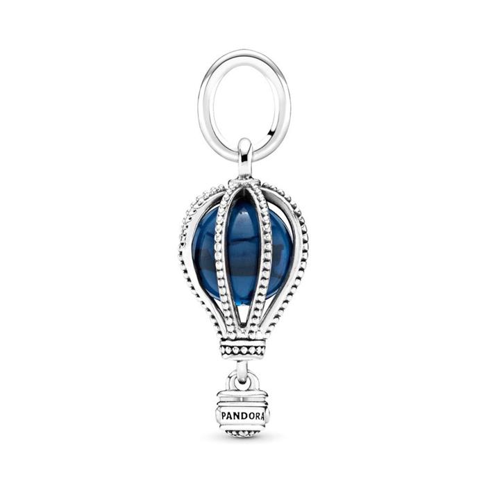925 silver pendant blue hot air balloon