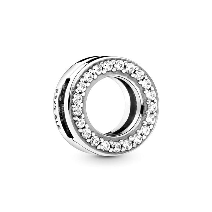 Reflections Circle Charm in 925 silver with zirconia