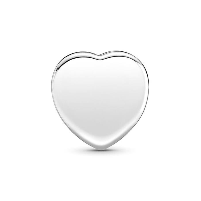 Clip-charm heart in sterling silver zirconia, engravable