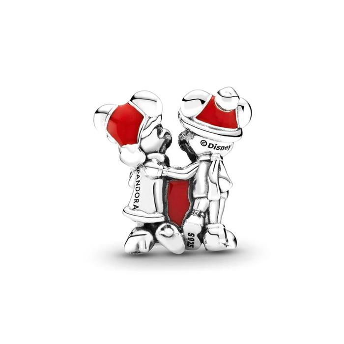 Disney charm mickey and minnie mouse in 925 silver