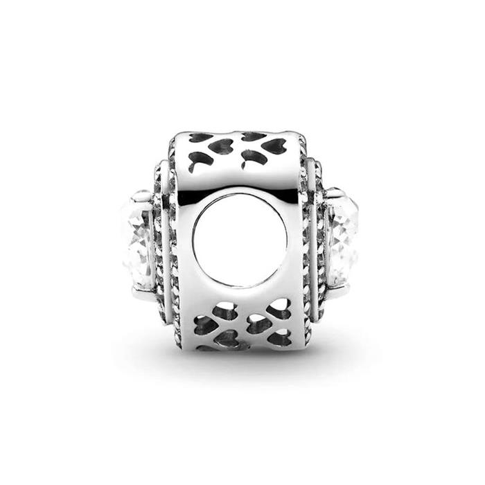 Herz Charm aus Sterlingsilber mit Zirkonia