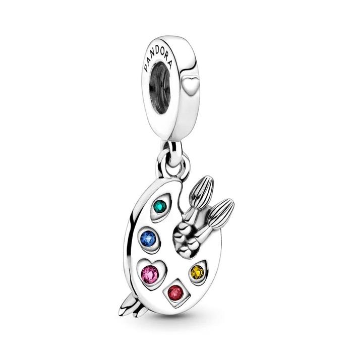 Colour palette charm pendant 925 silver with crystals