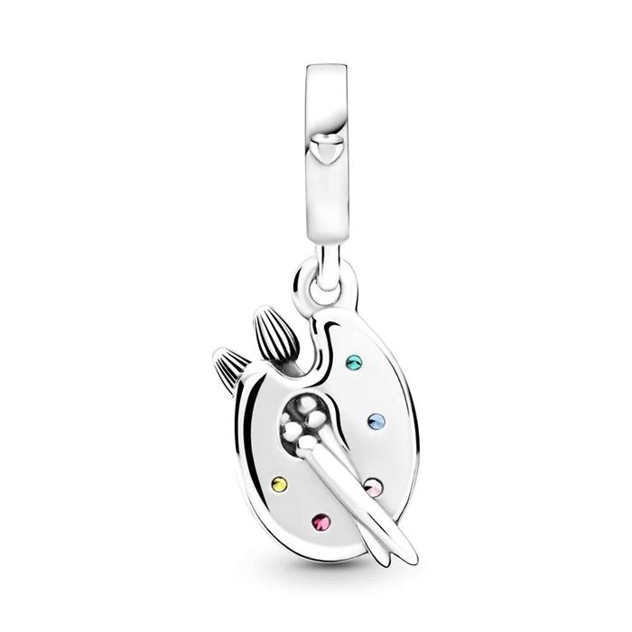 Colour palette charm pendant 925 silver with crystals