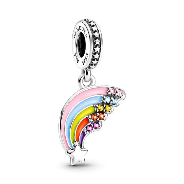 Rainbow charm pendant in 925 silver with enamel
