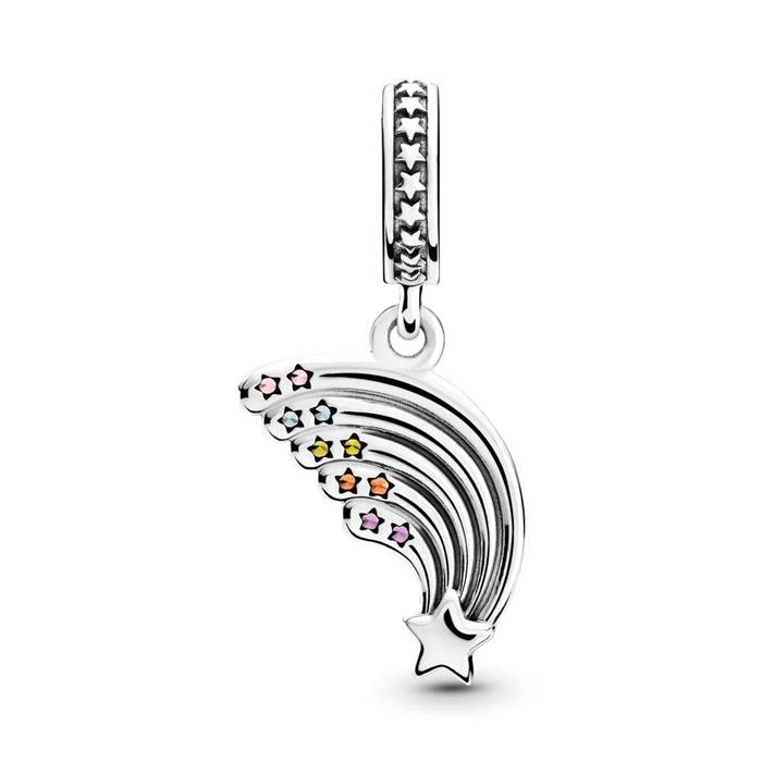 Rainbow charm pendant in 925 silver with enamel