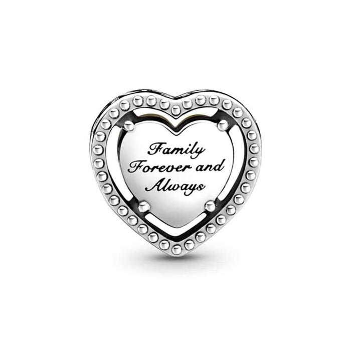 Charm openwork heart and family tree