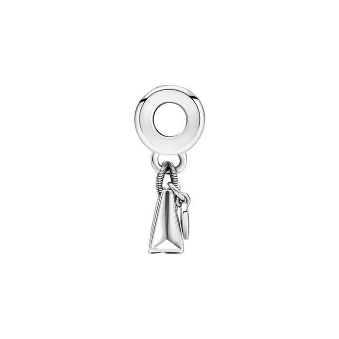 Charm pendant shopping bag in 925 sterling silver
