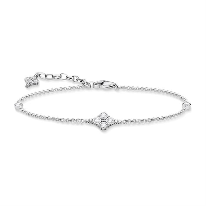 Pulsera royalty blanca de plata 925 con circonitas