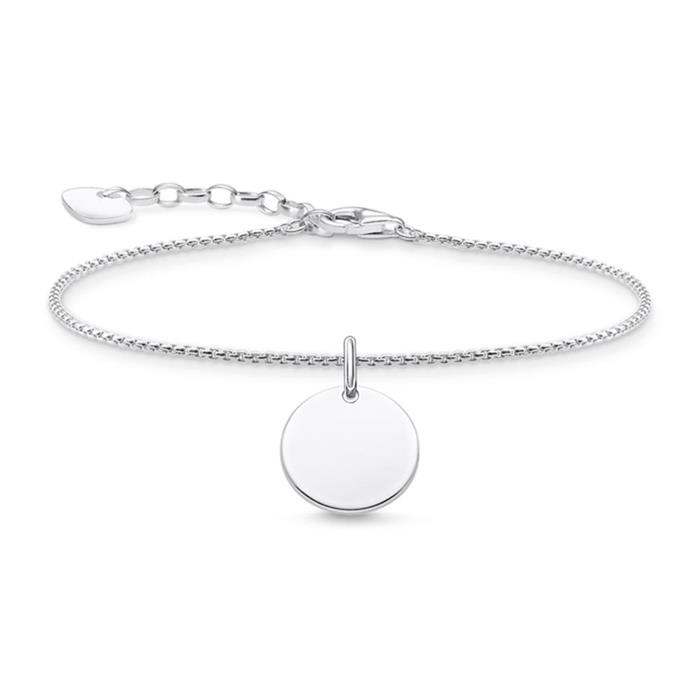 Bracelet coin for ladies in 925 silver, engravable