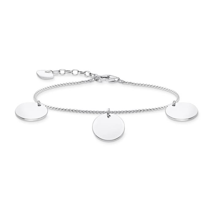 Bracelet for ladies in 925 sterling silver engraved charms
