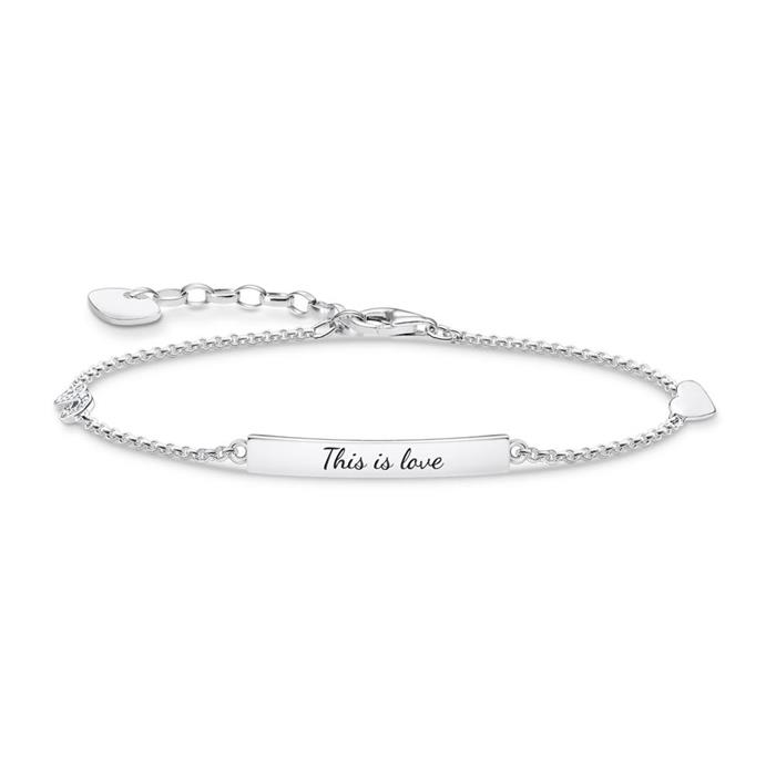 Bracelet heart and infinity in 925 silver with zirconia