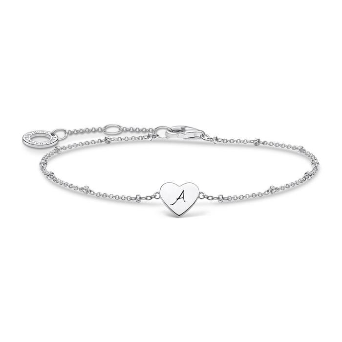 Engraving bracelet heart for ladies in sterling silver