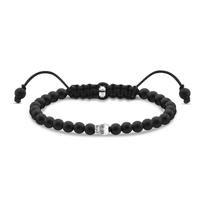 Zwarte obsidiaan kralen armband