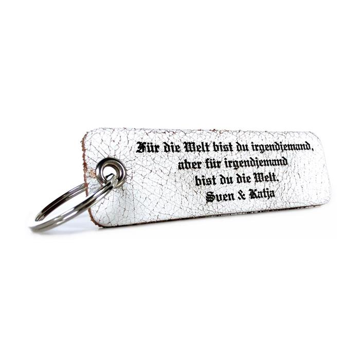 Genuine leather keyring with laser engraving