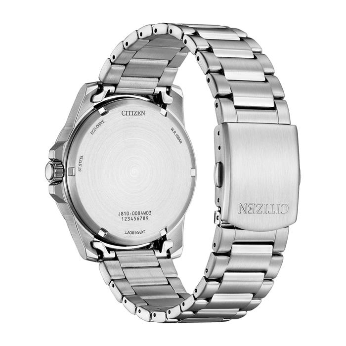 Solar watch for men in stainless steel
