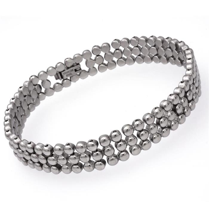 Bracelet stainless steel circular elements 21cm
