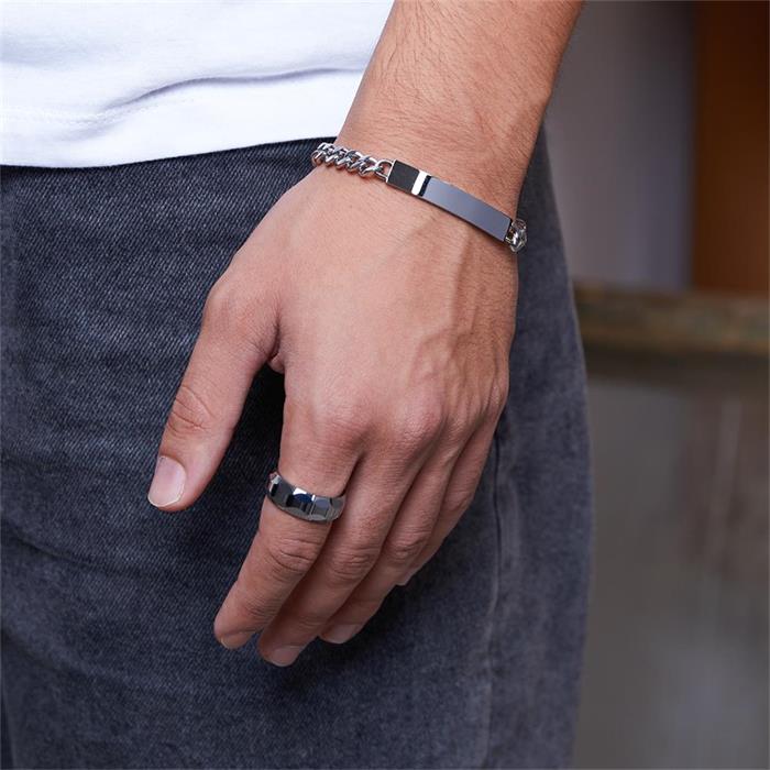 Modern Stainless Steel Curb Bracelet