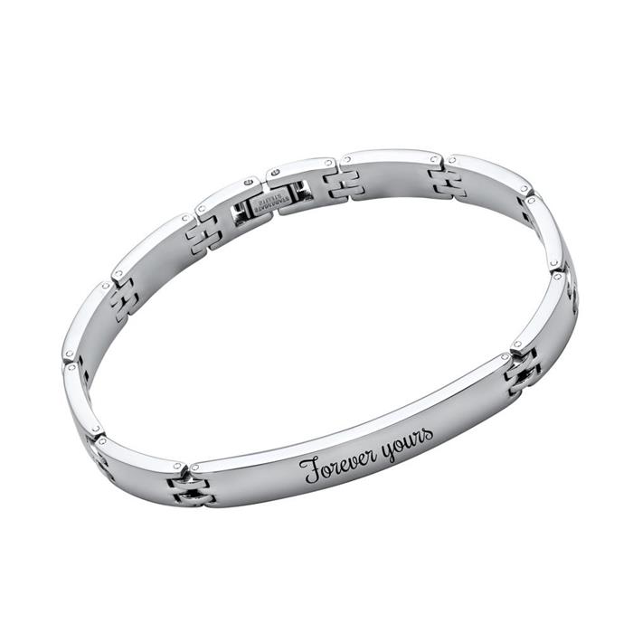 Noble stainless steel bracelet incl. laser engraving