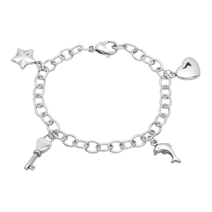 Modern charms stainless steel bracelet 19cm